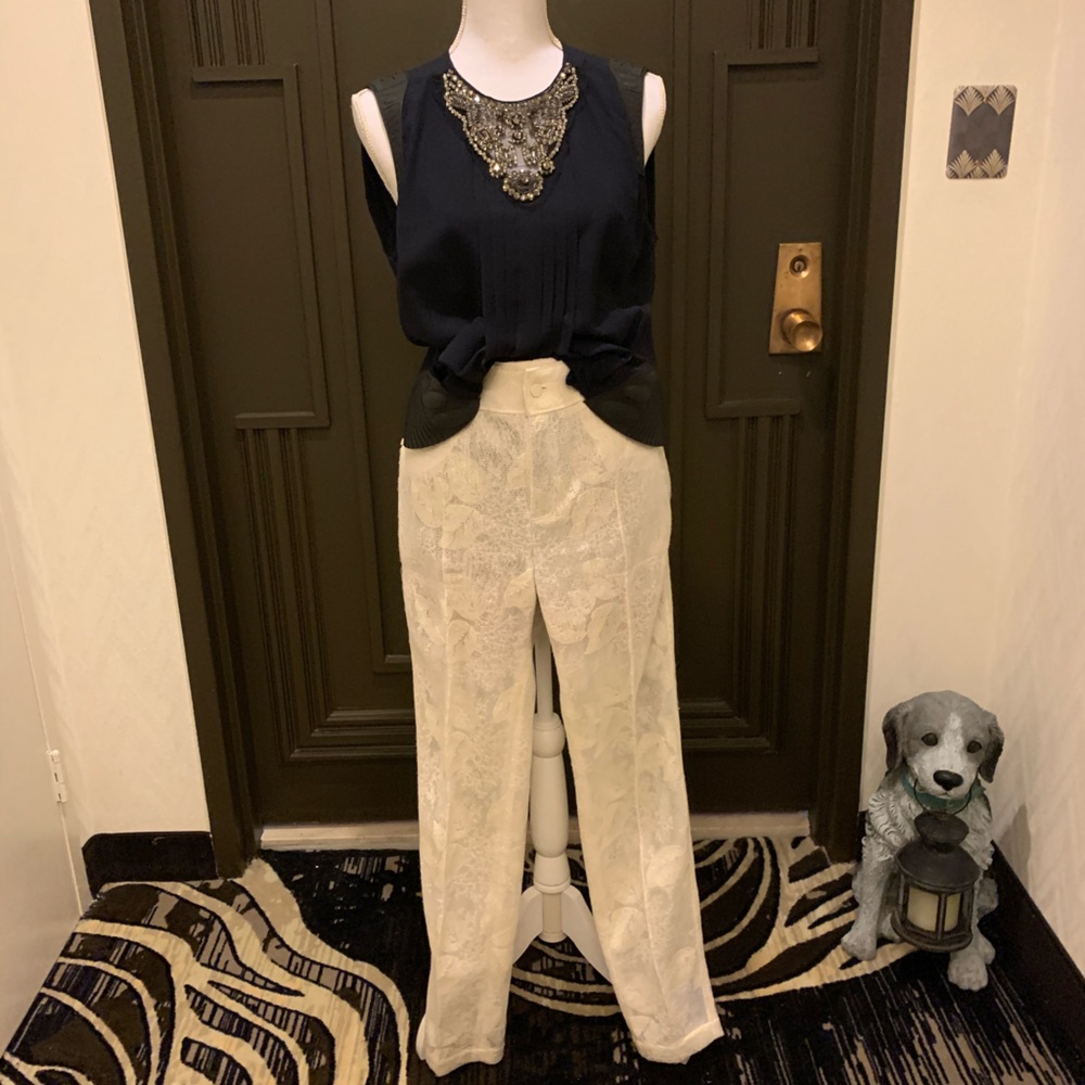 Byron Lars Ivory Lace Pants 10